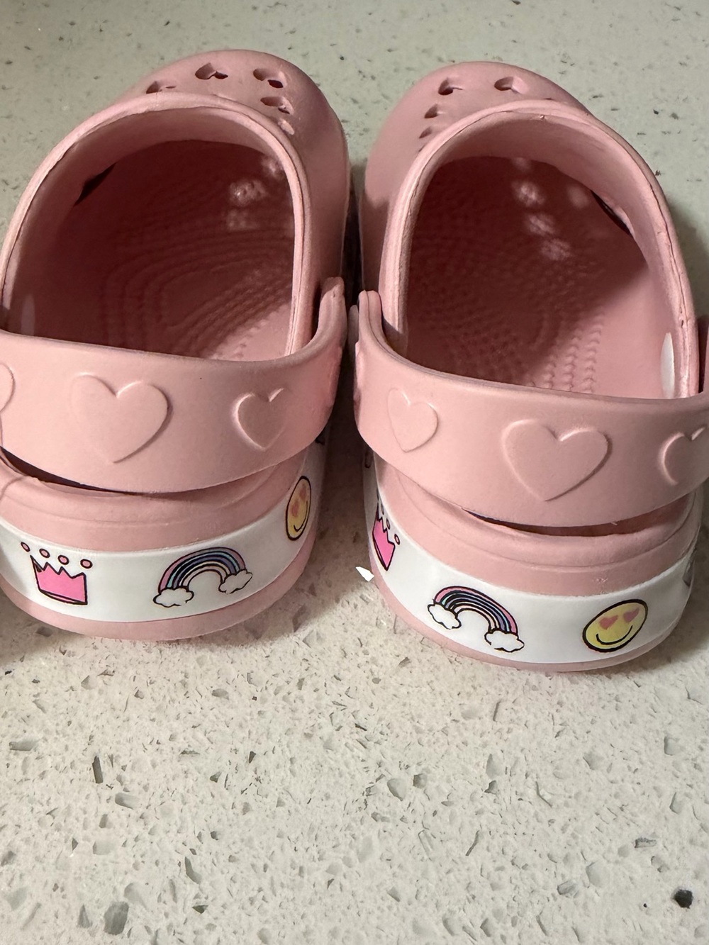 Kids Pink Heart-Detail Slip-On Clog with Smile Charm - Picture 4 of 4